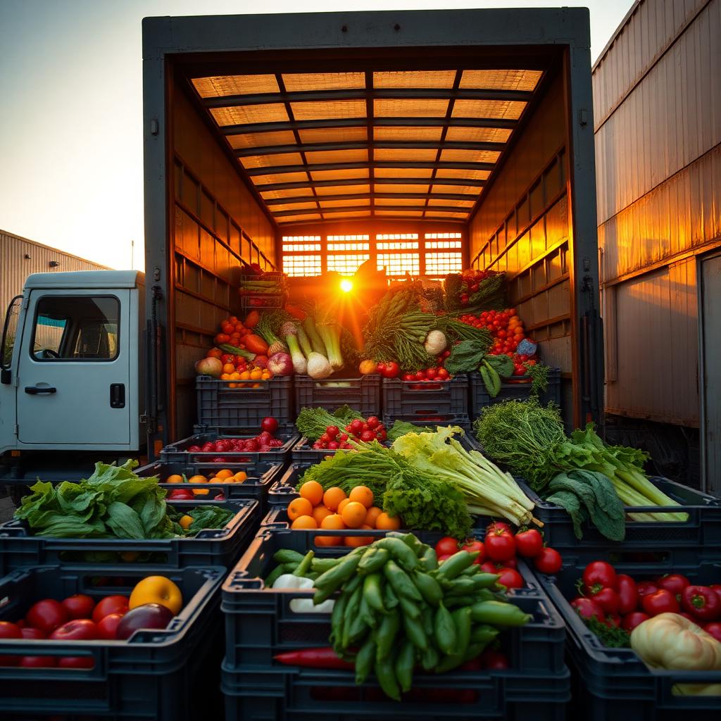 A rescue truckload of fresh produce